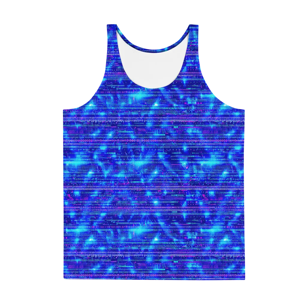 Neon Cipher on Men's Tank Top — Front