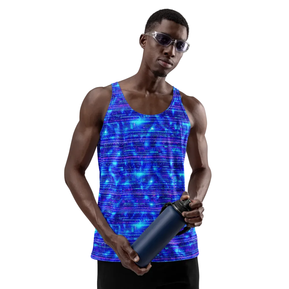 Neon Cipher on Men's Tank Top — Front