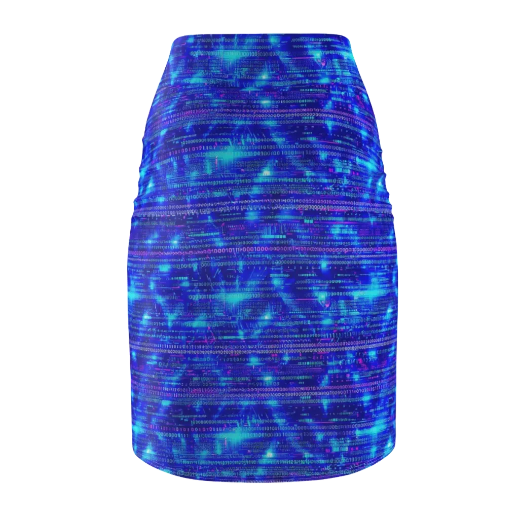 Neon Cipher on Pencil Skirt — Back