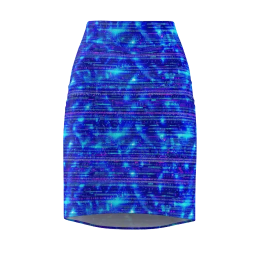 Neon Cipher on a Pencil Skirt