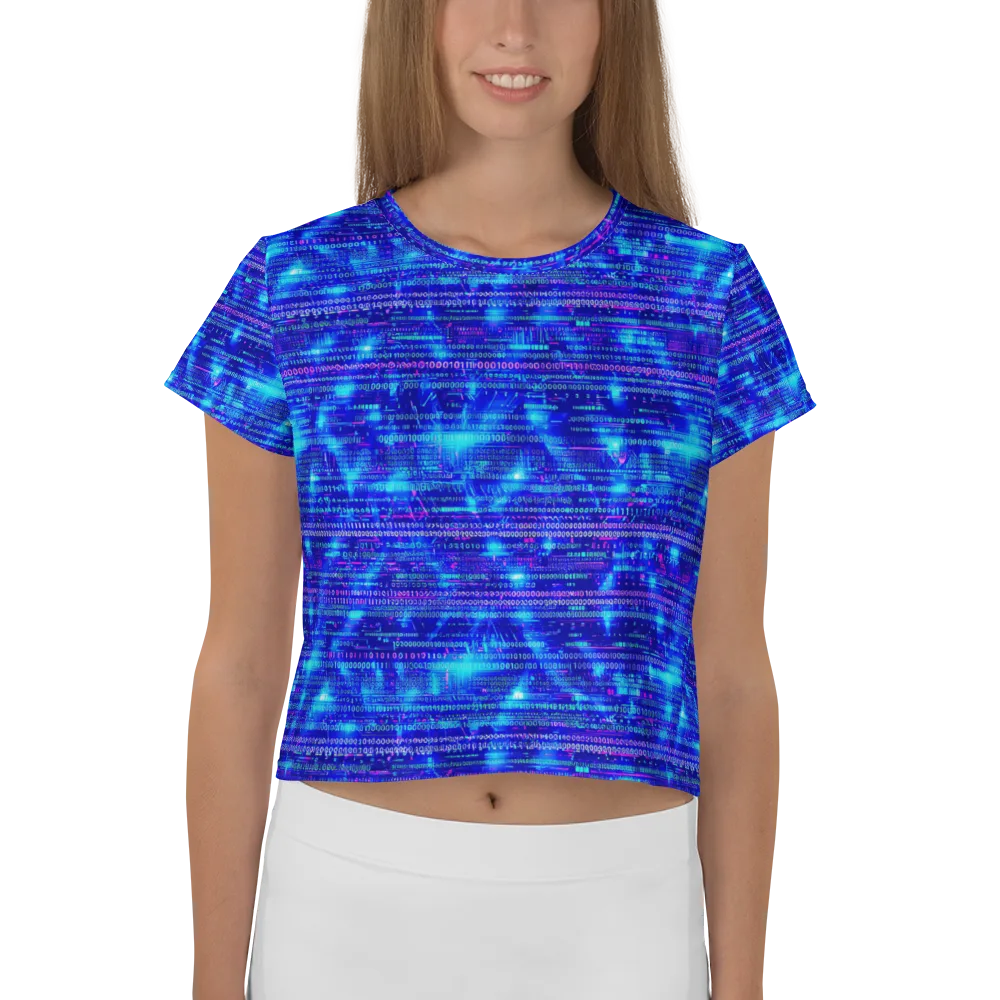 Neon Cipher on Crop Tee — Front