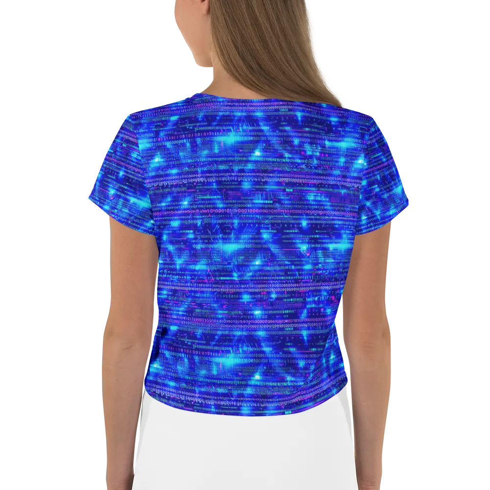 Neon Cipher on Crop Tee — Back