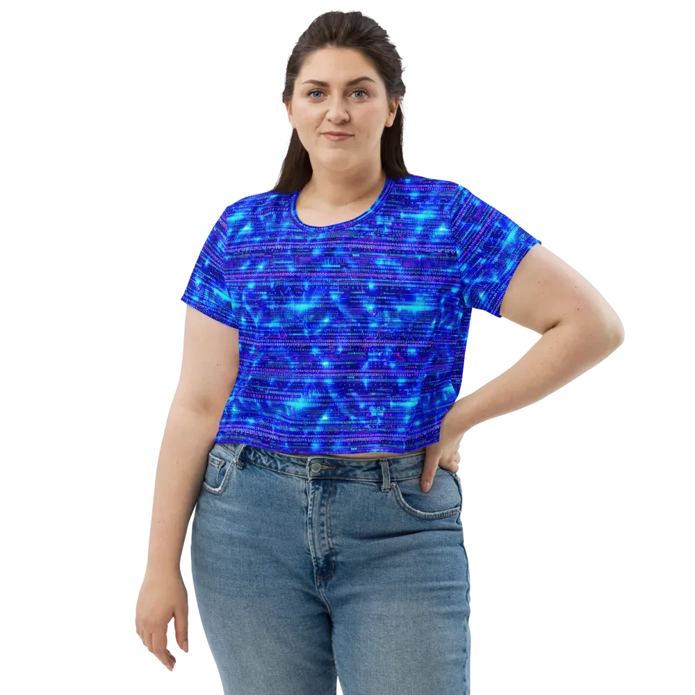 Neon Cipher on Crop Tee — Front