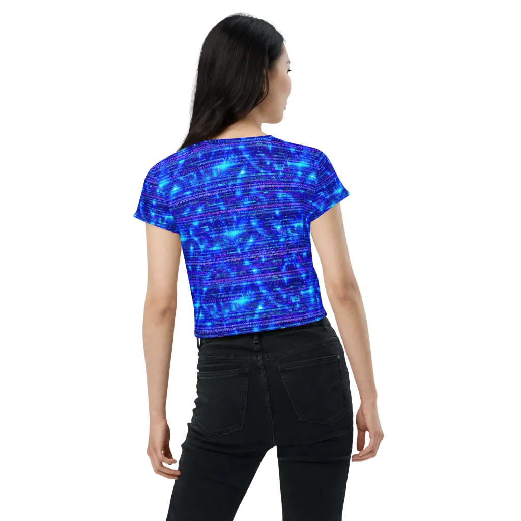 Neon Cipher on Crop Tee — Back