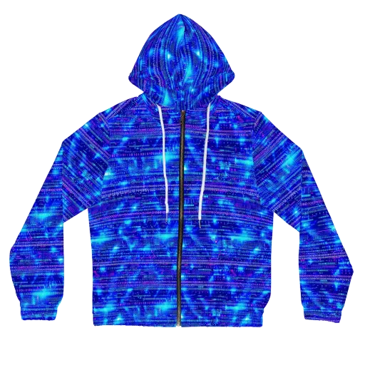 Neon Cipher on a Women's Full-Zip Hoodie