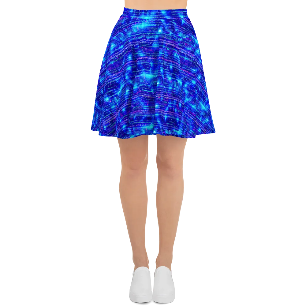 Neon Cipher on Skater Skirt — Front