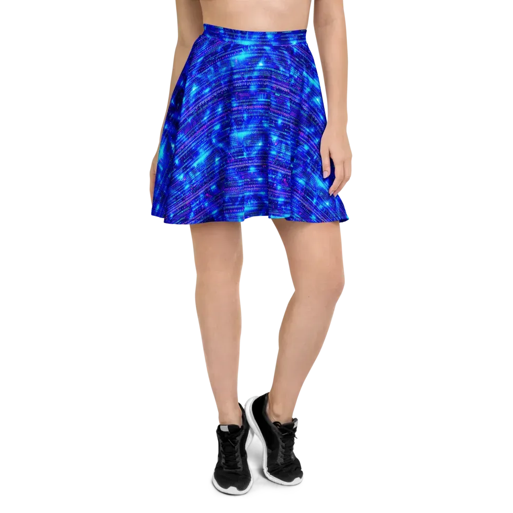 Neon Cipher on Skater Skirt — Front