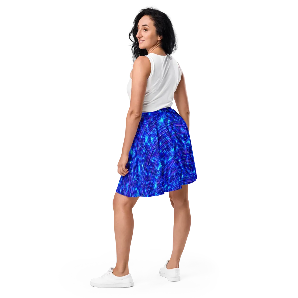 Neon Cipher on Skater Skirt — Back