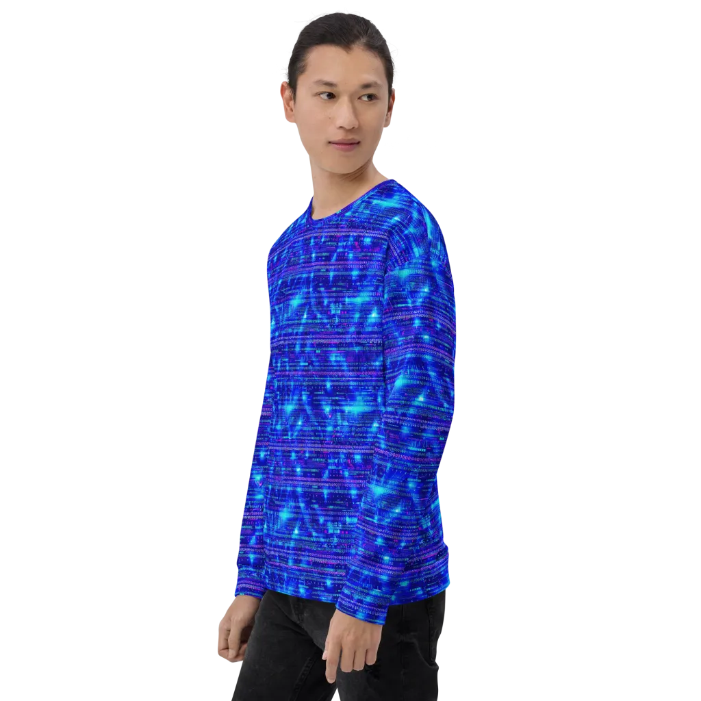 Neon Cipher on Sweatshirt — Left Front