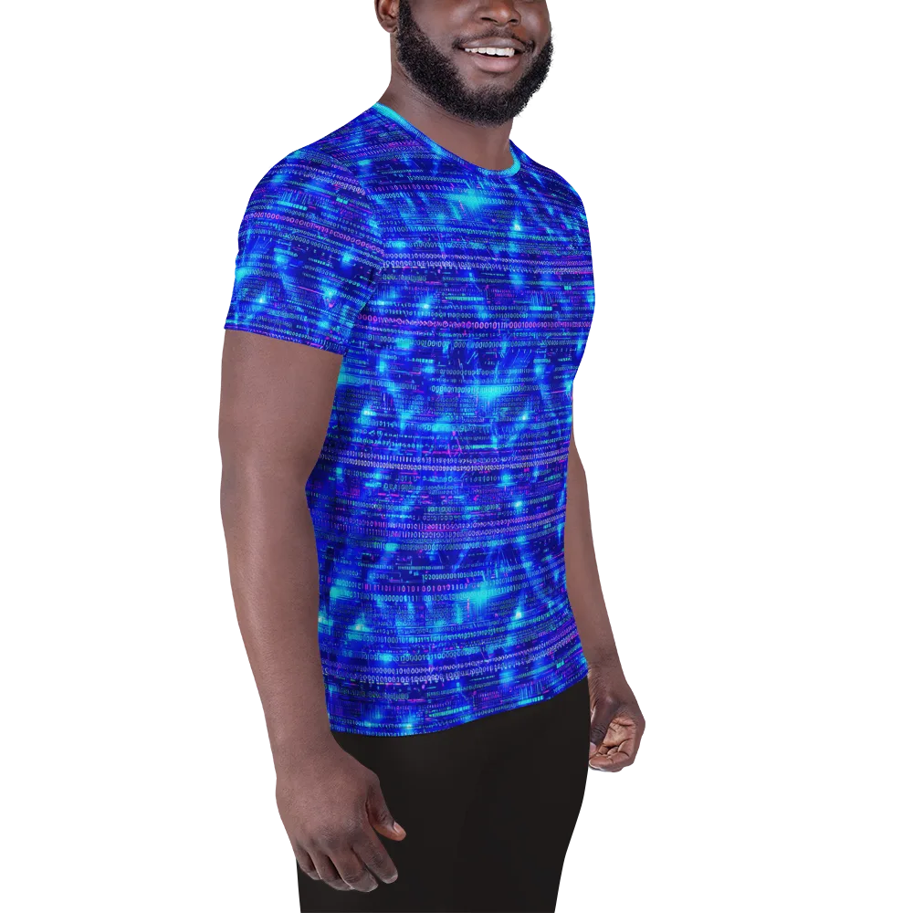 Neon Cipher on Men's Athletic T-Shirt — Right