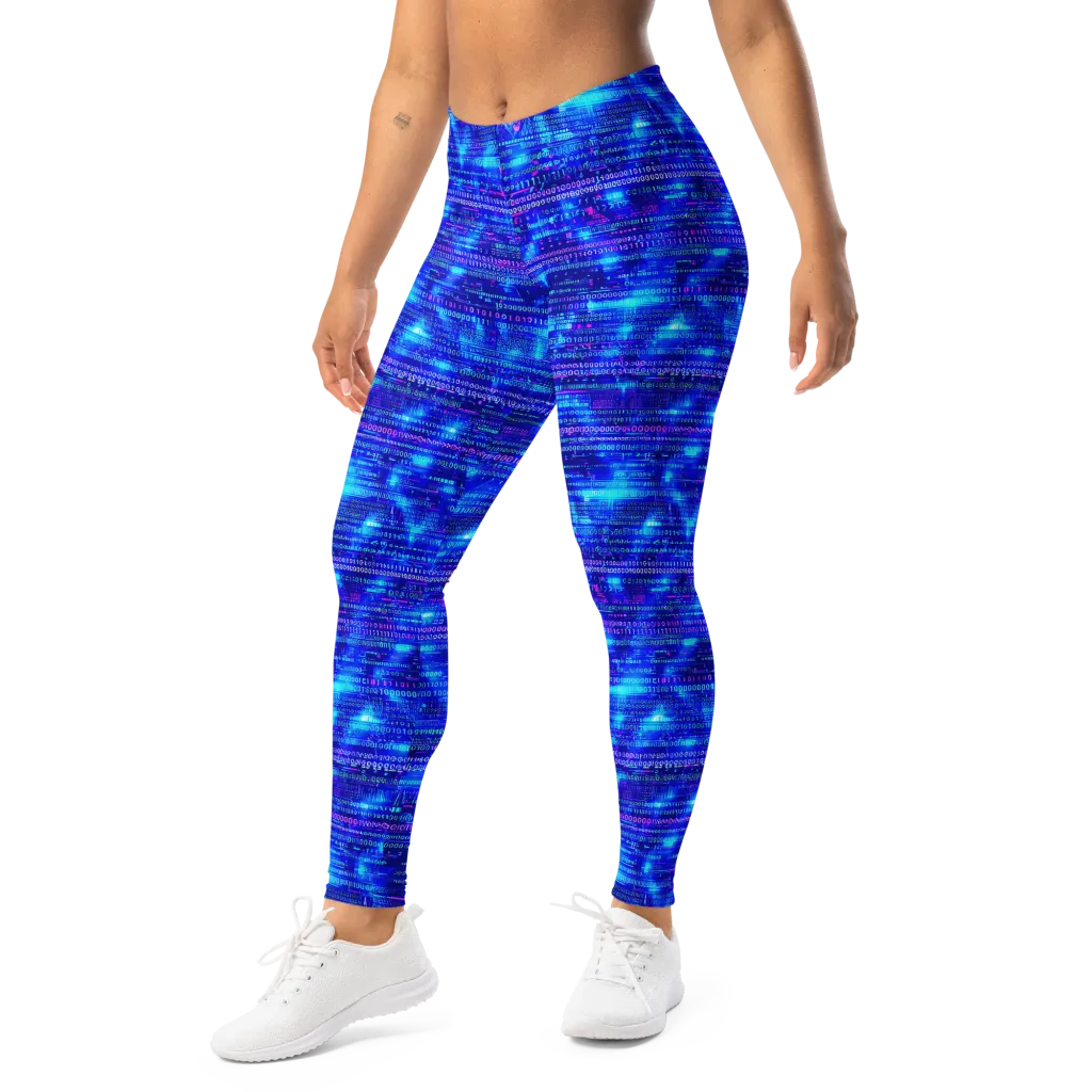 Neon Cipher on Leggings — Left Front