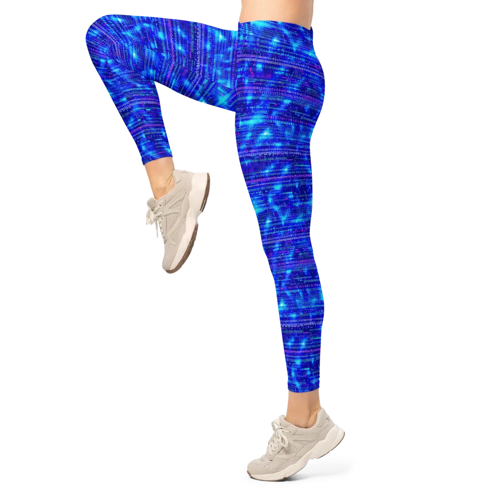 Neon Cipher on Leggings — Left