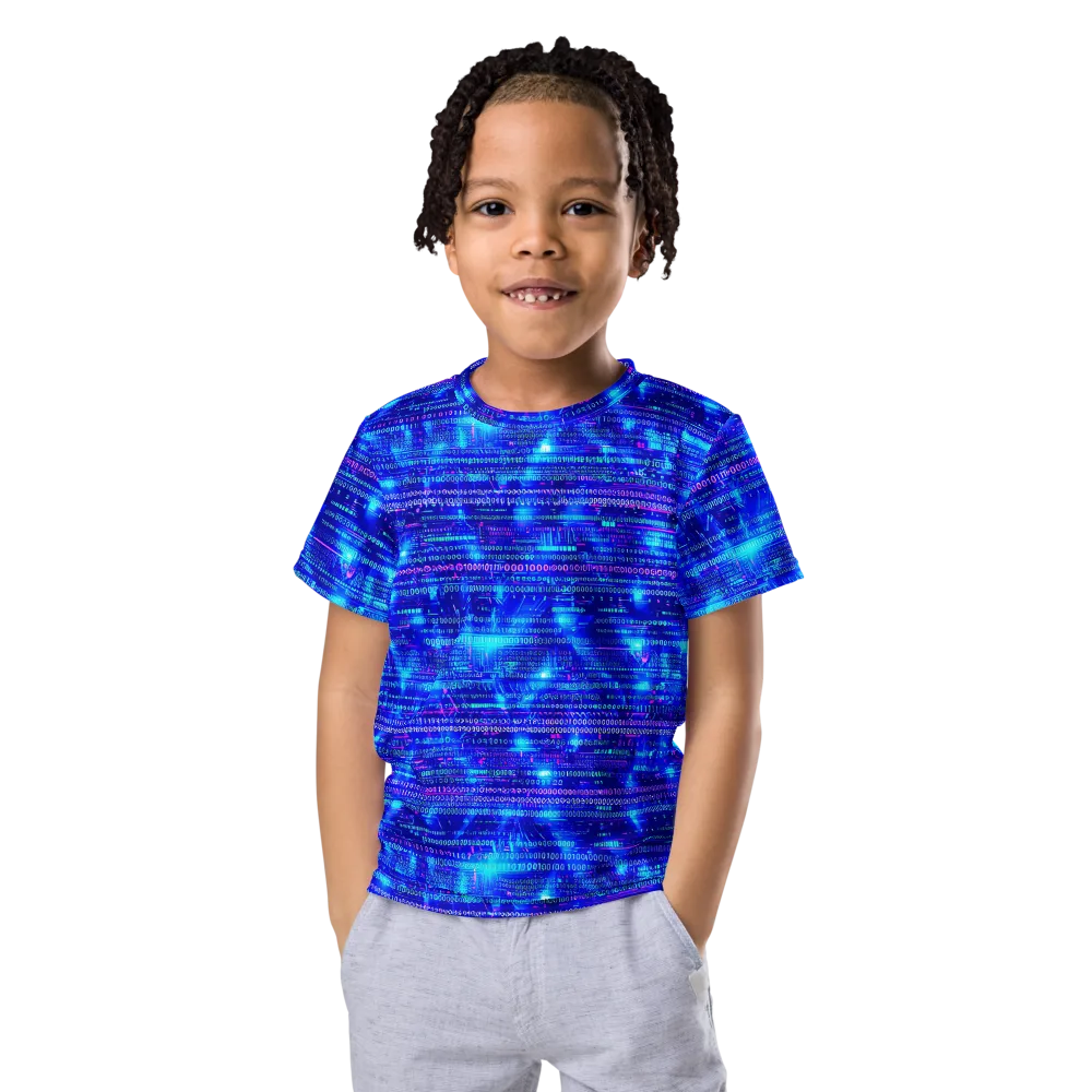 Neon Cipher on Kids Crew Neck T-Shirt — Front