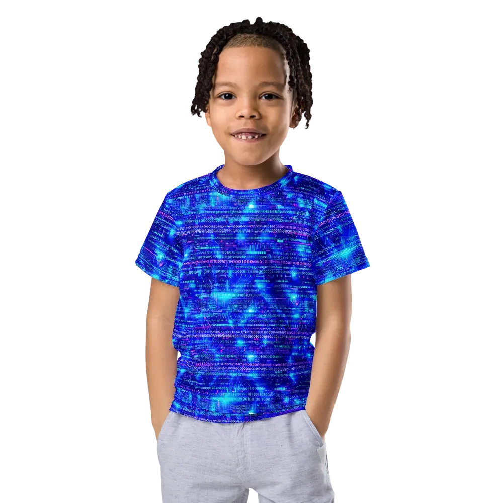 Neon Cipher on Kids Crew Neck T-Shirt — Front