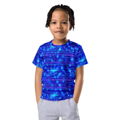 Neon Cipher on a Kids Crew Neck T-Shirt