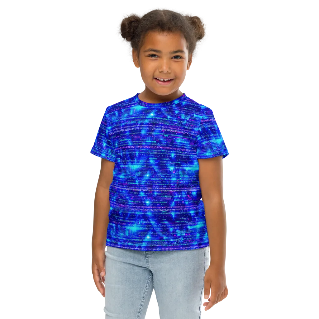 Neon Cipher on Kids Crew Neck T-Shirt — Front
