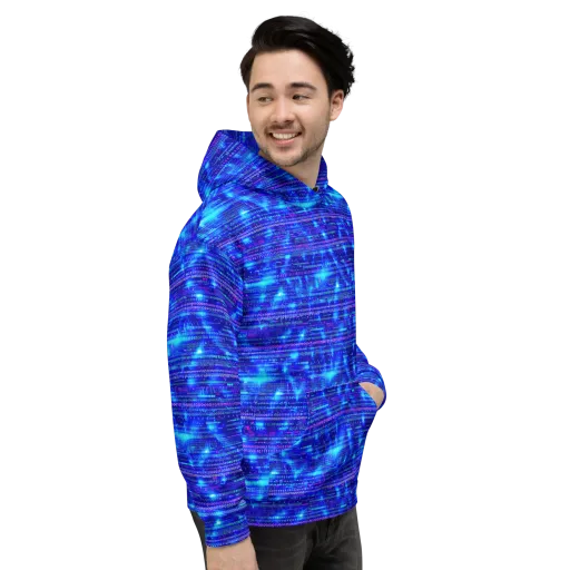 Neon Cipher on a Hoodie