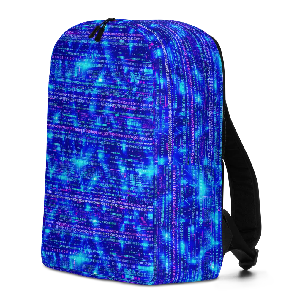 Neon Cipher on Minimalist Backpack — Left