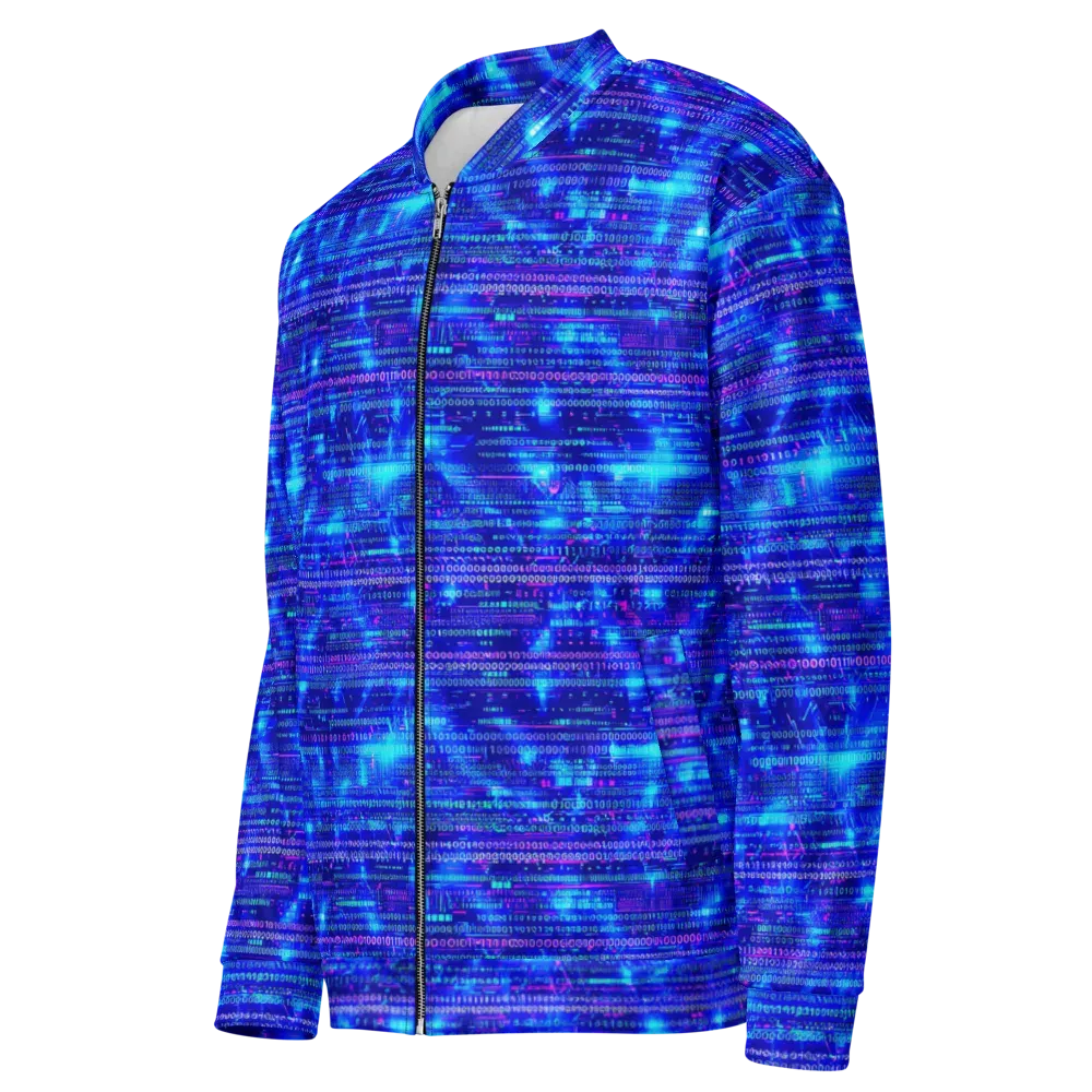 Neon Cipher on Bomber Jacket — Left Front