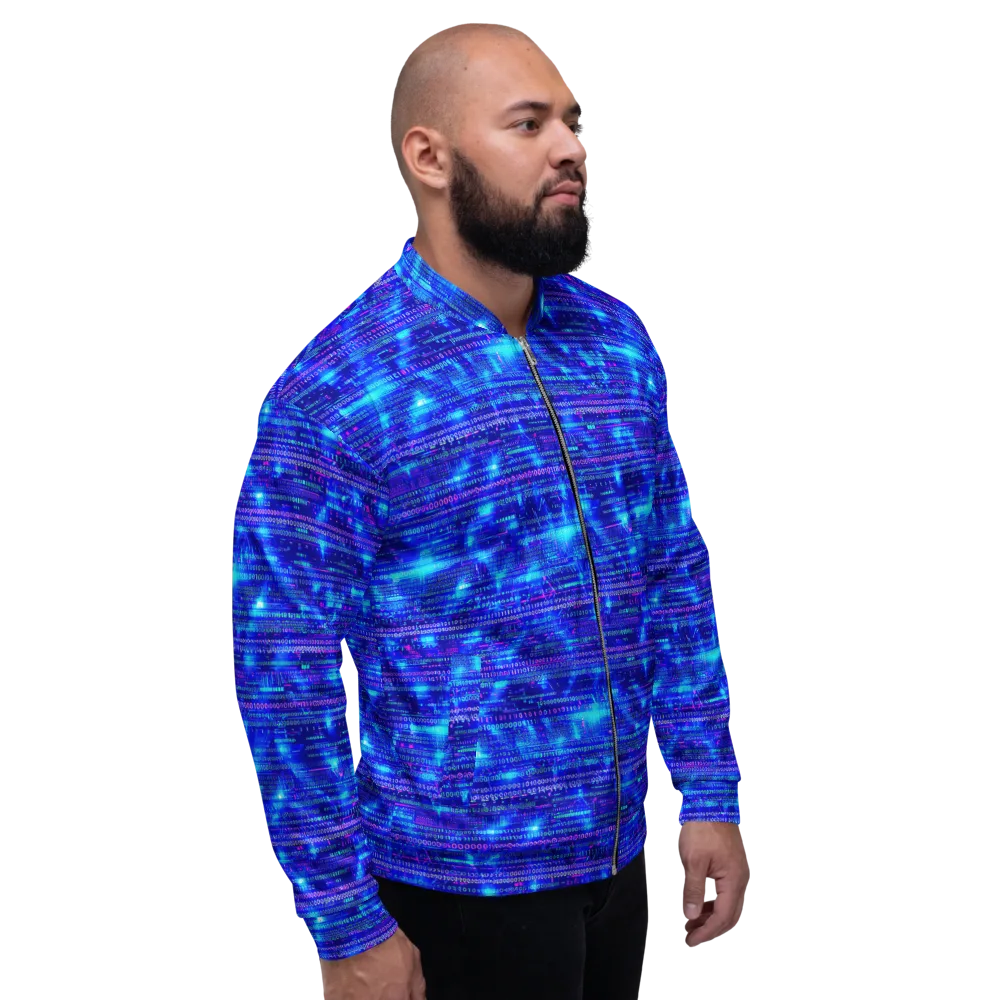 Neon Cipher on Bomber Jacket — Right
