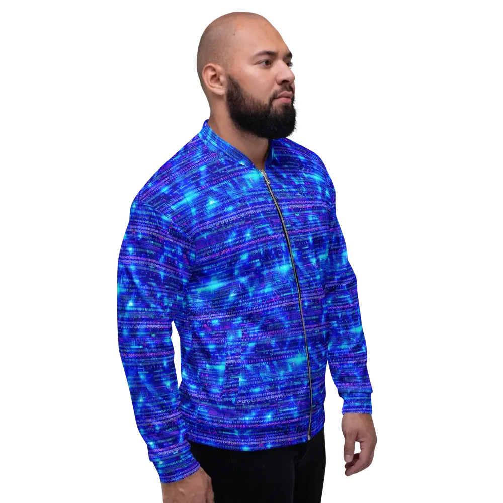 Neon Cipher on Bomber Jacket — Right