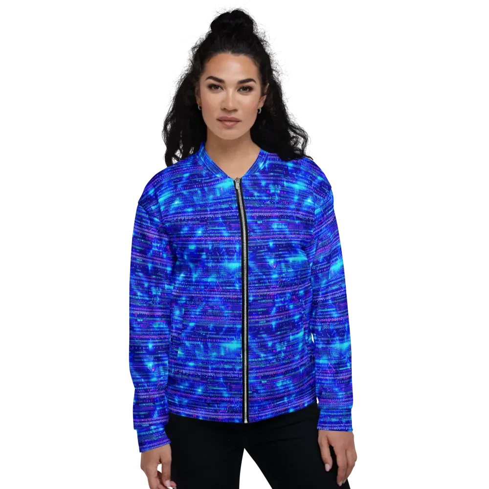 Neon Cipher on Bomber Jacket — Front