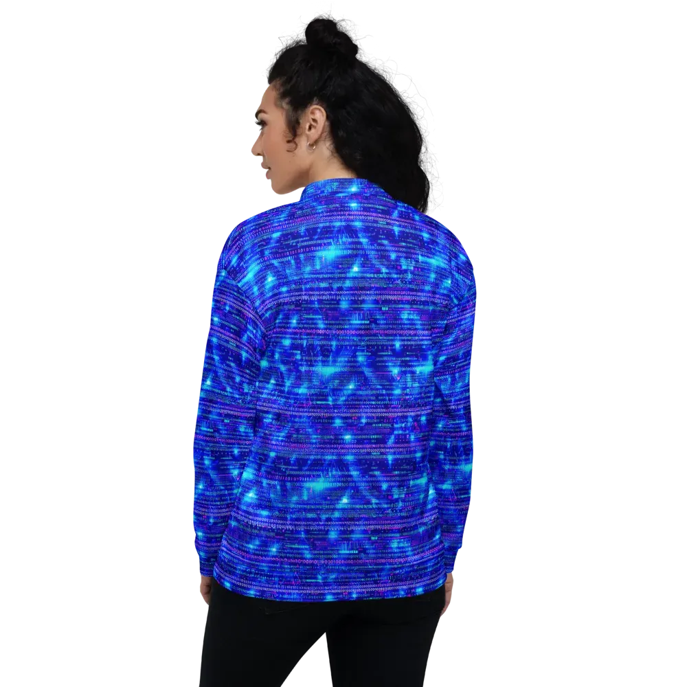 Neon Cipher on Bomber Jacket — Back