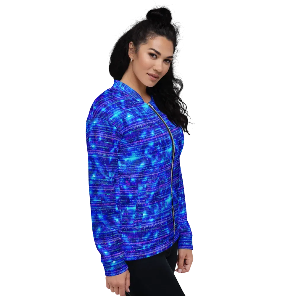 Neon Cipher on Bomber Jacket — Right