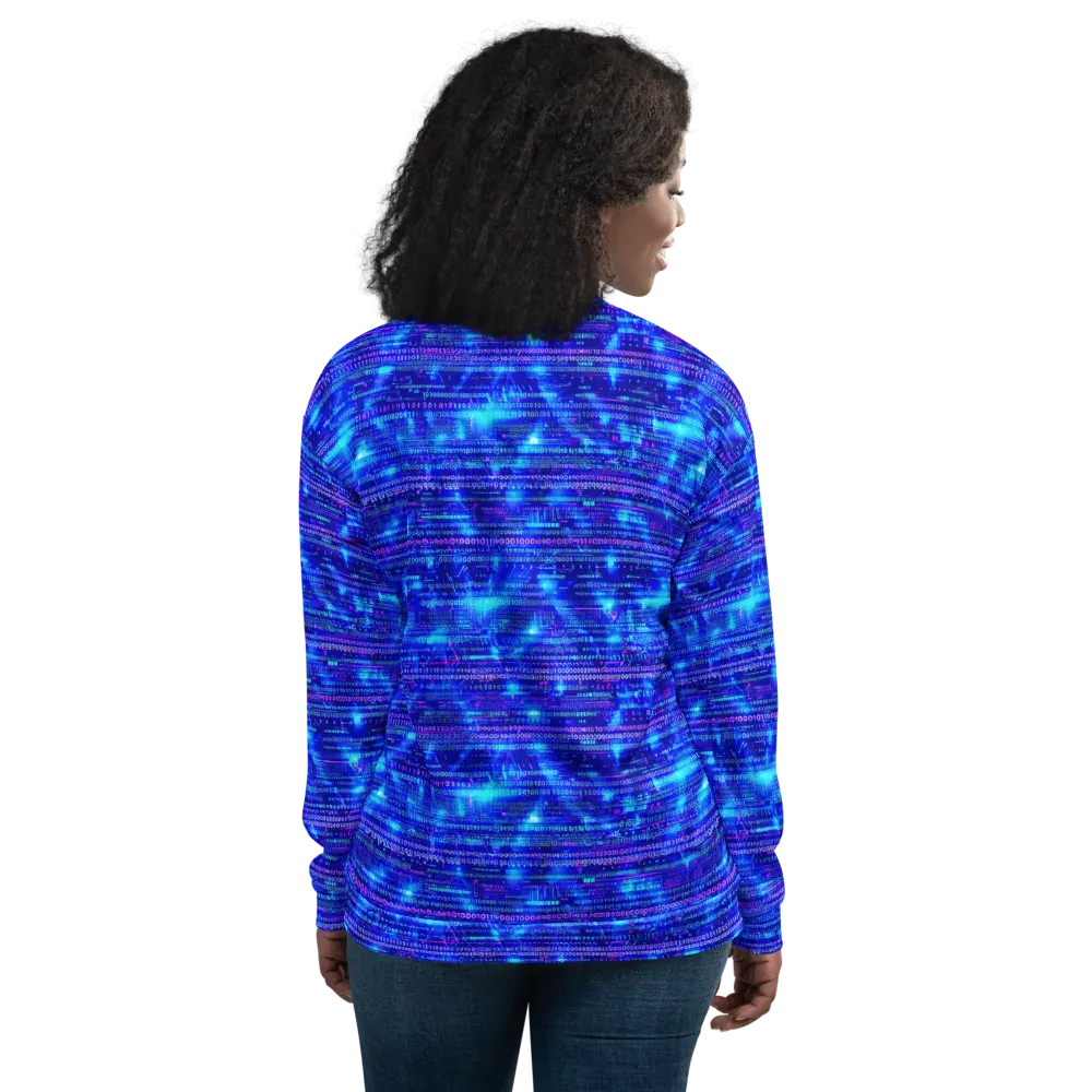 Neon Cipher on Bomber Jacket — Back