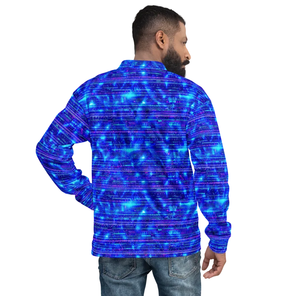 Neon Cipher on Bomber Jacket — Back