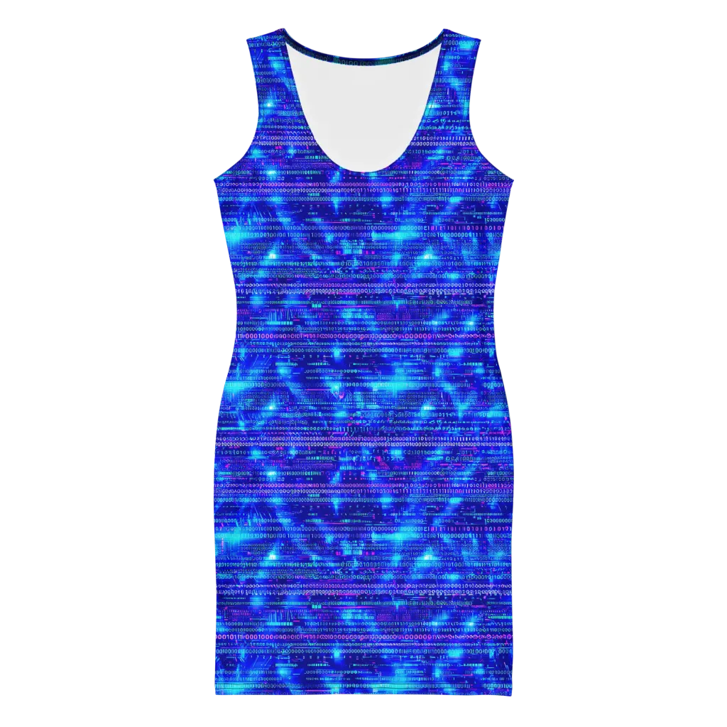 Neon Cipher on Bodycon Dress — Front