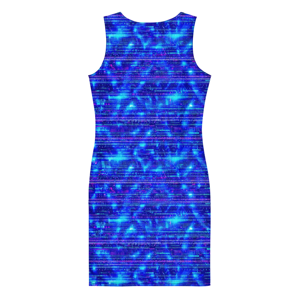 Neon Cipher on Bodycon Dress — Back