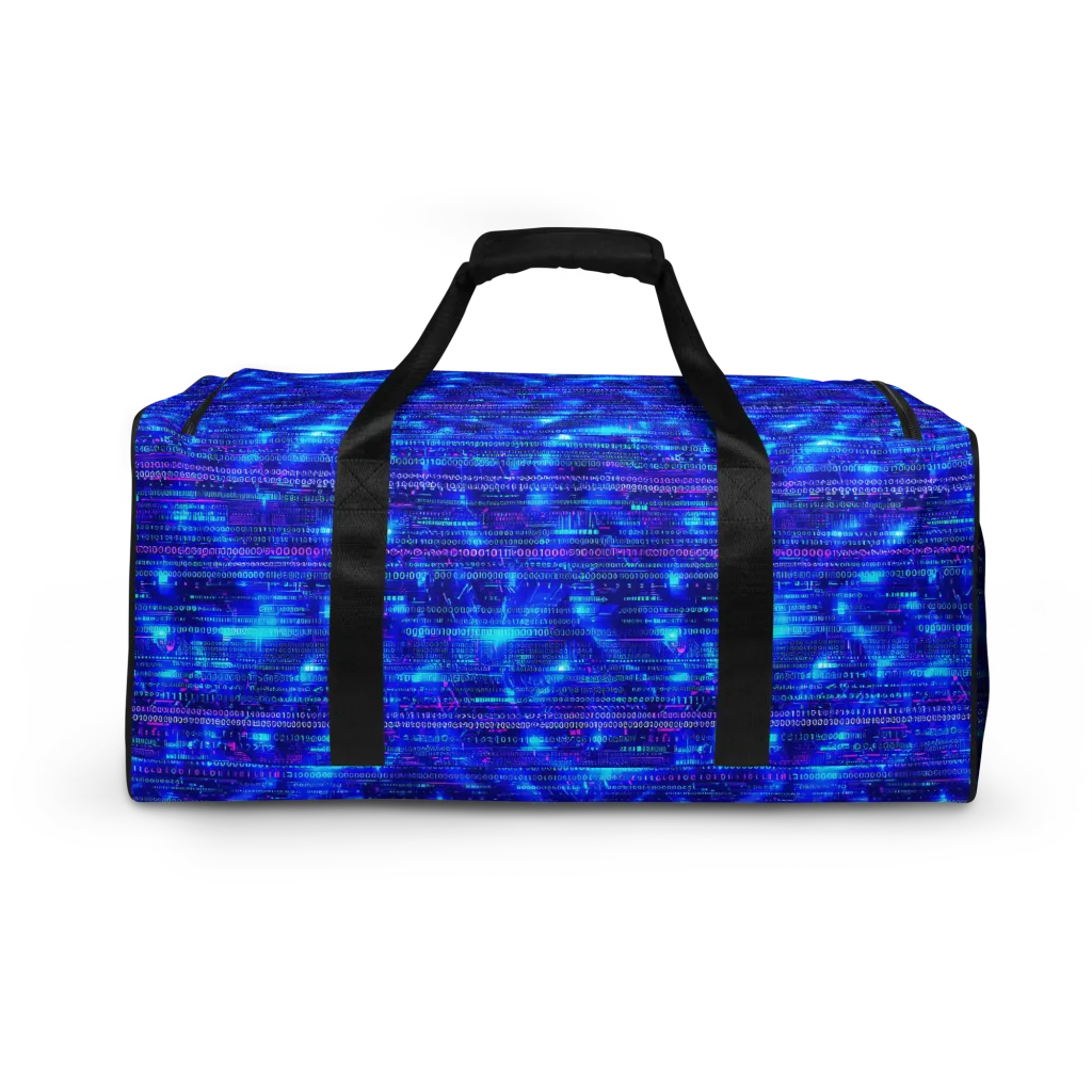 Neon Cipher on Duffle Bag — Back