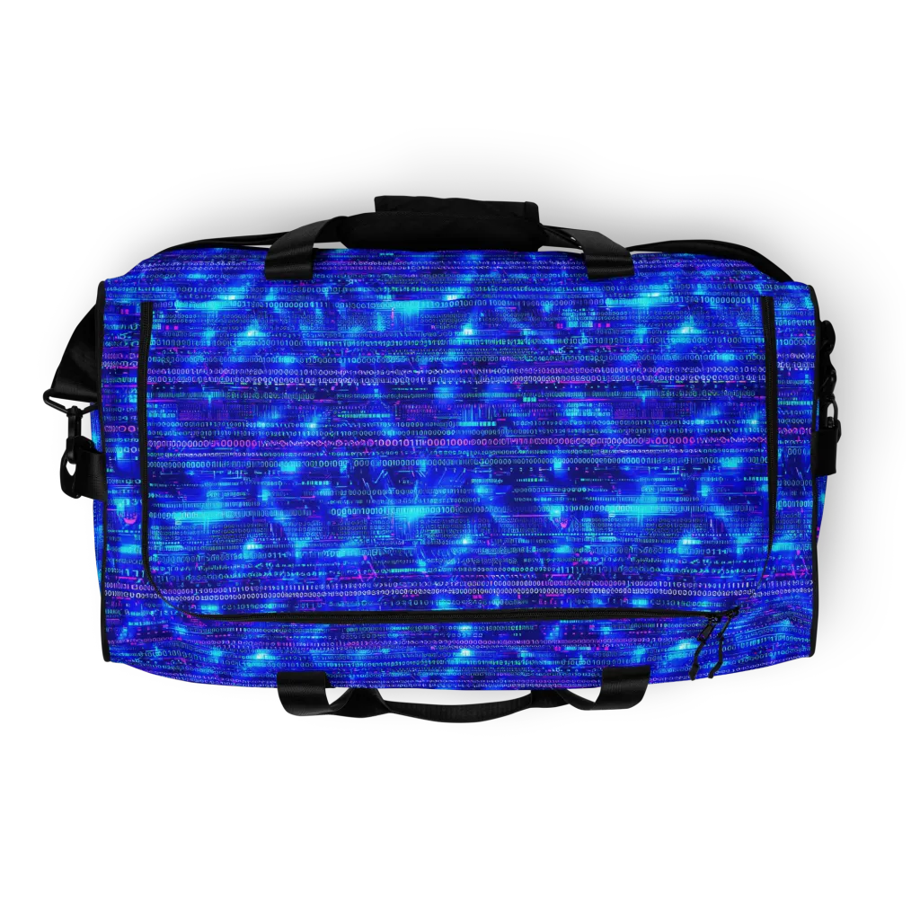 Neon Cipher on Duffle Bag — Top