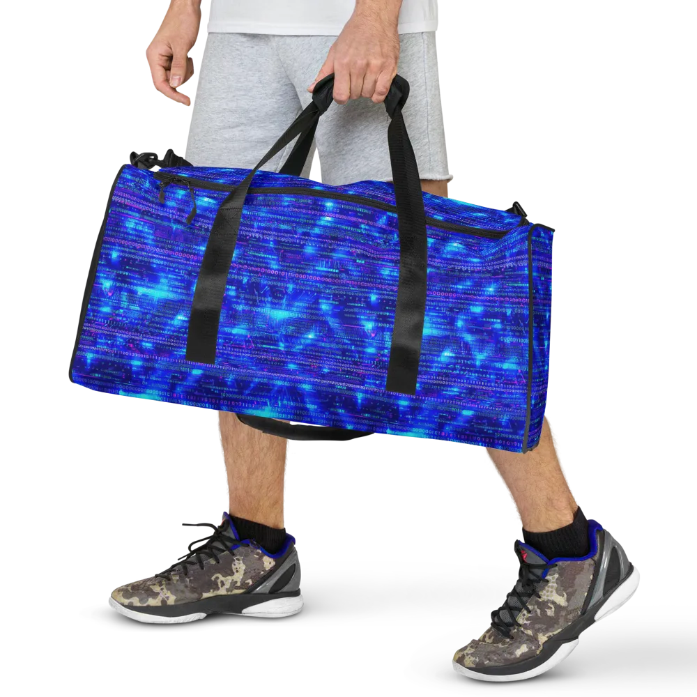 Neon Cipher on Duffle Bag — Front