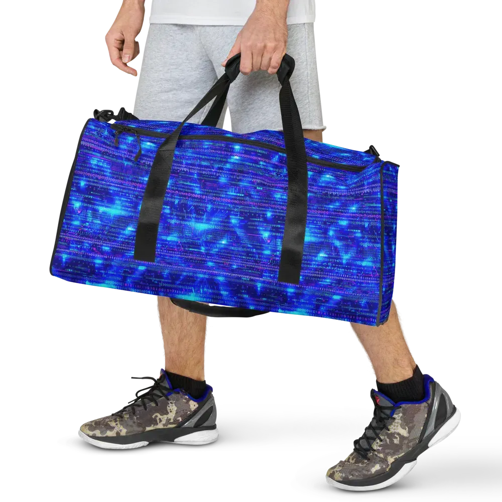 Neon Cipher on Duffle Bag — Front
