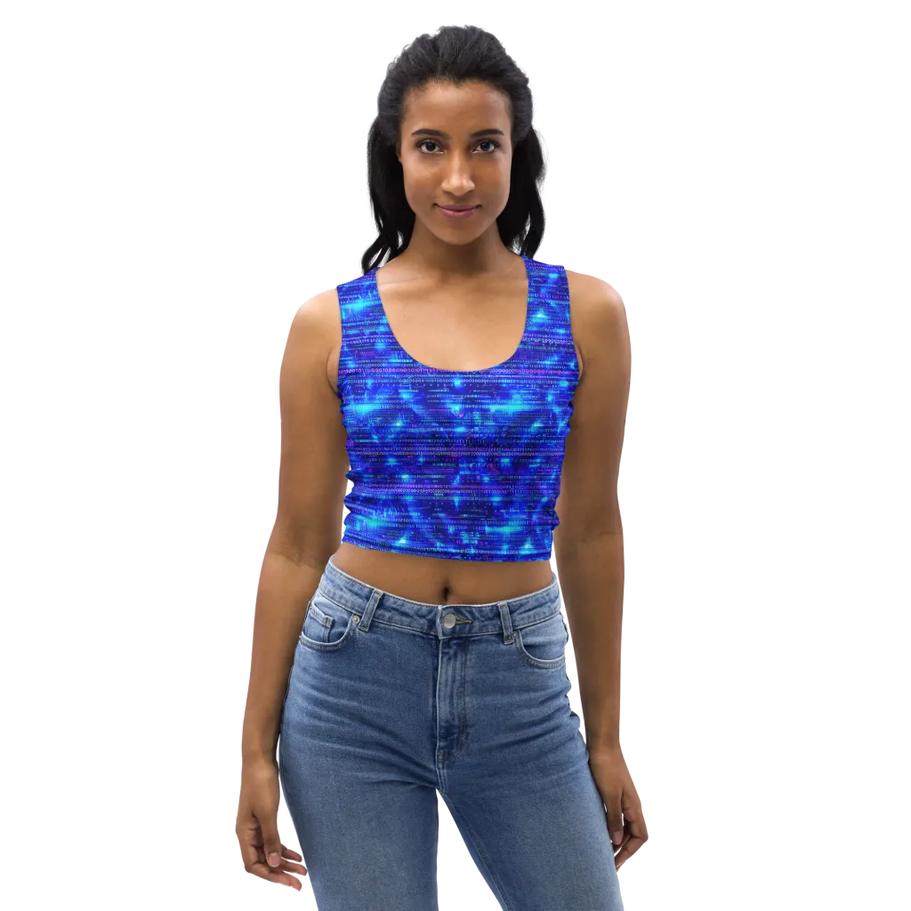 Neon Cipher on Crop Top — Front