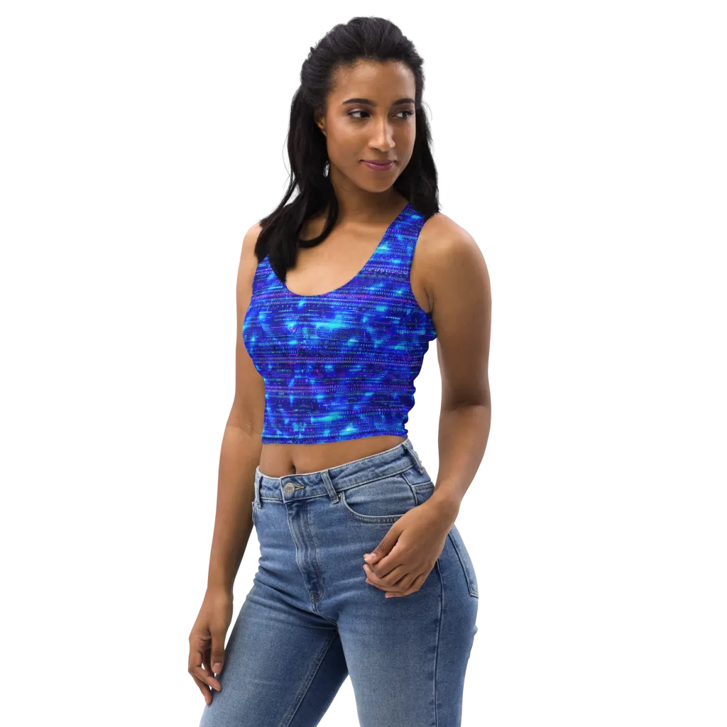 Neon Cipher on Crop Top — Left Front