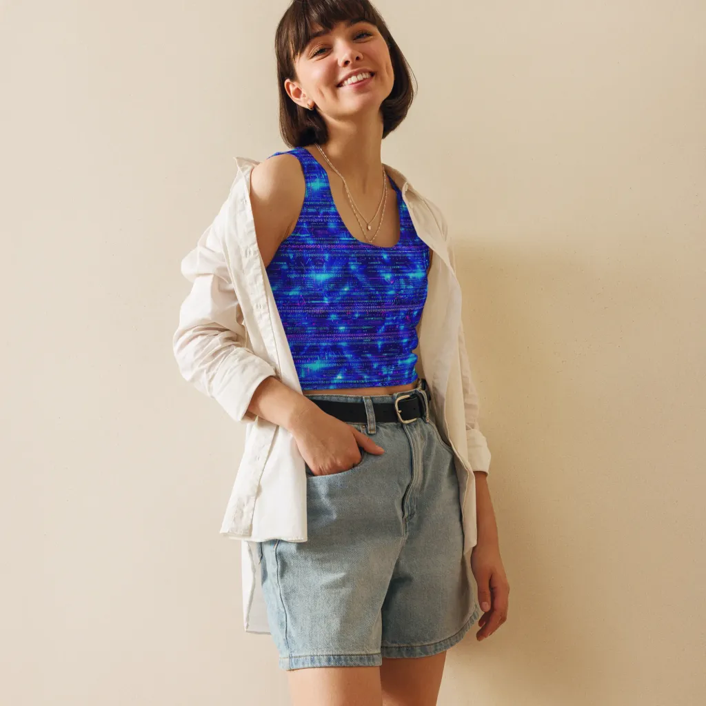 Neon Cipher on Crop Top — Front