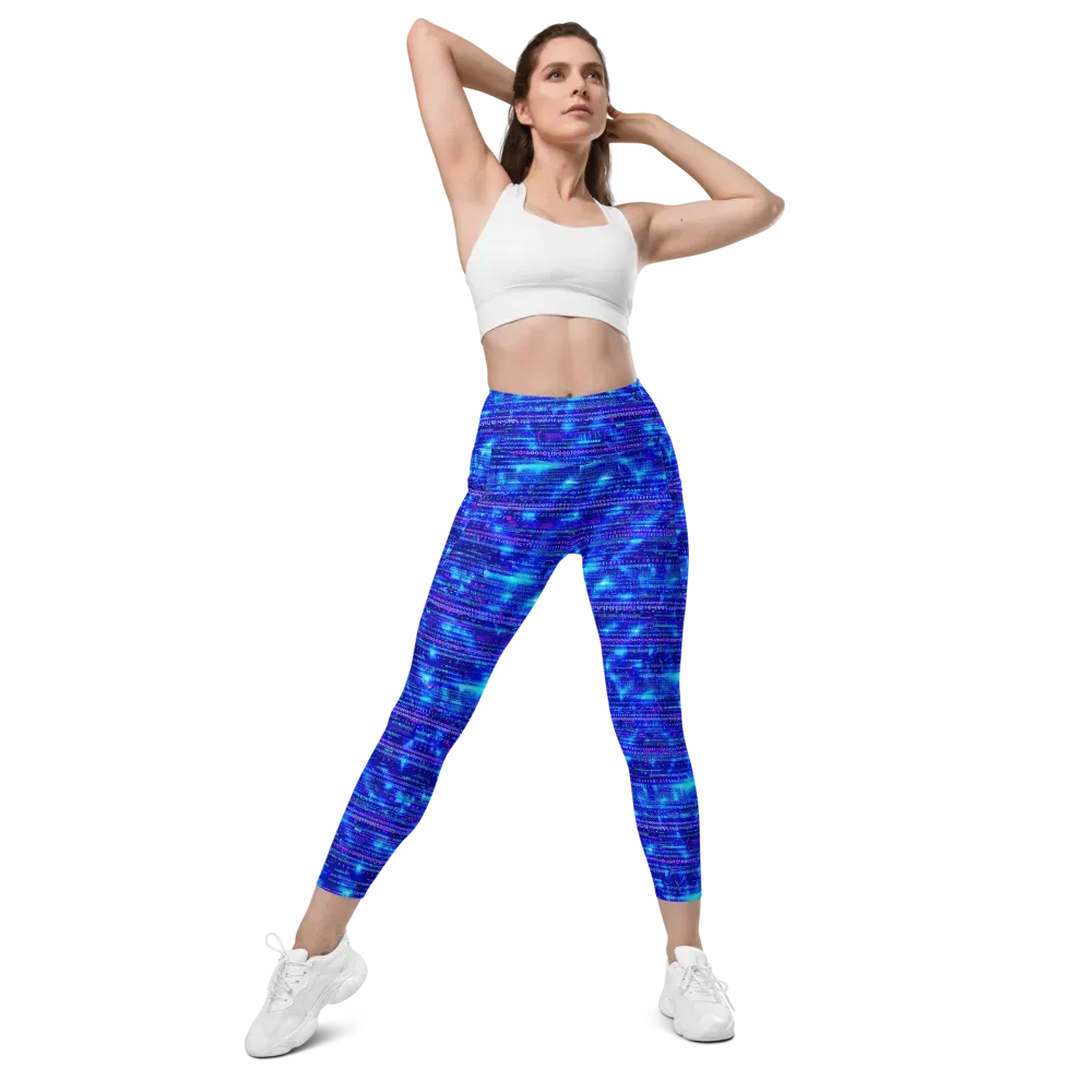Neon Cipher on Leggings with Pockets — Front