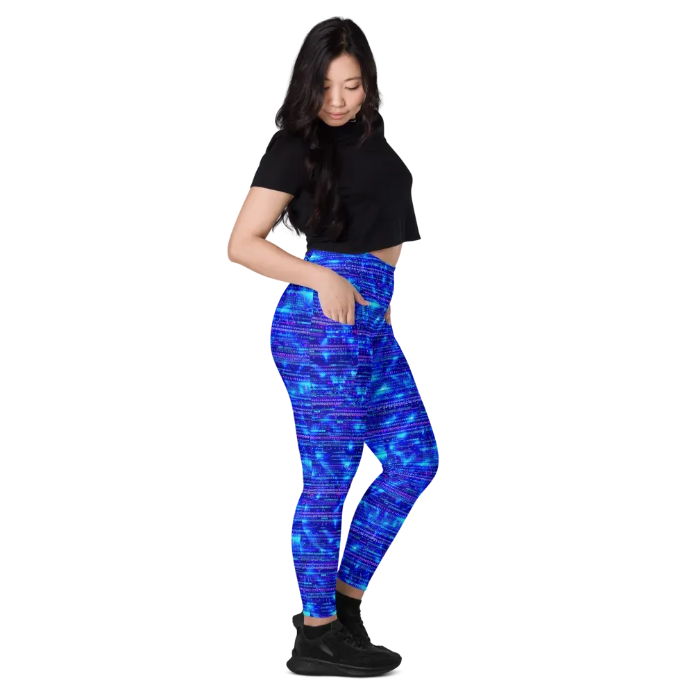 Neon Cipher on Leggings with Pockets — Right