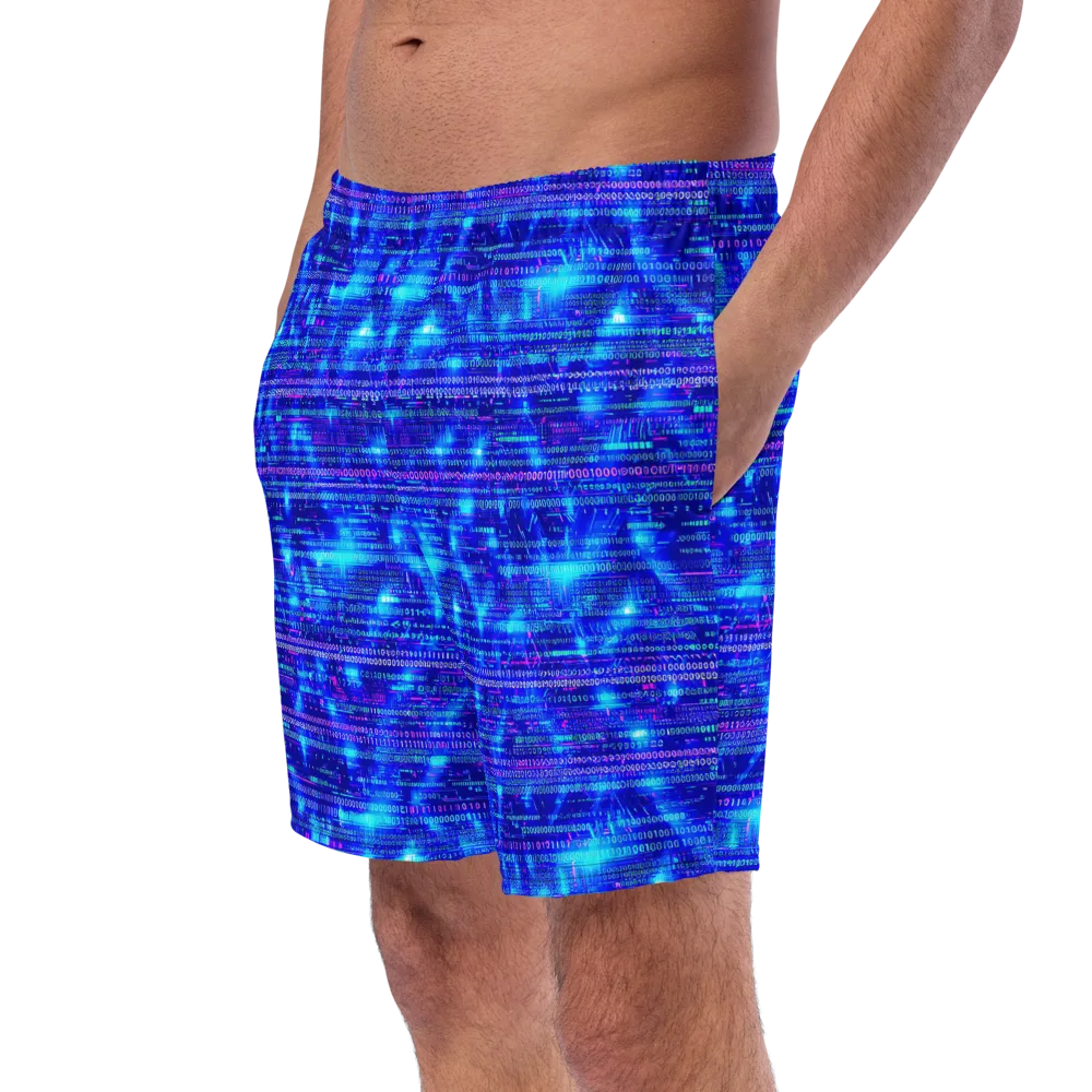 Neon Cipher on Swim Trunks — Left Front