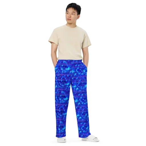 Neon Cipher on a Wide-Leg Pants