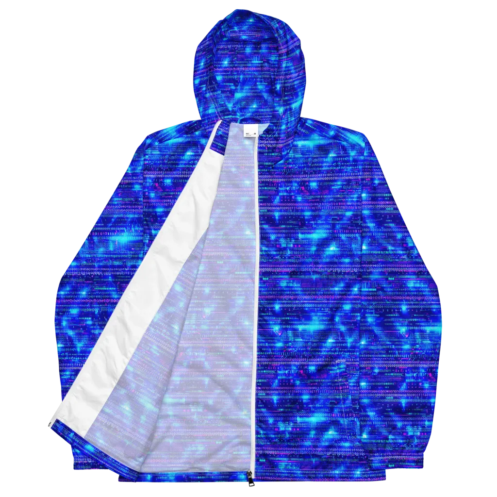 Neon Cipher on Men's Windbreaker — Front