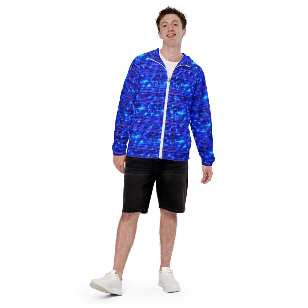 Neon Cipher on Men's Windbreaker — Front