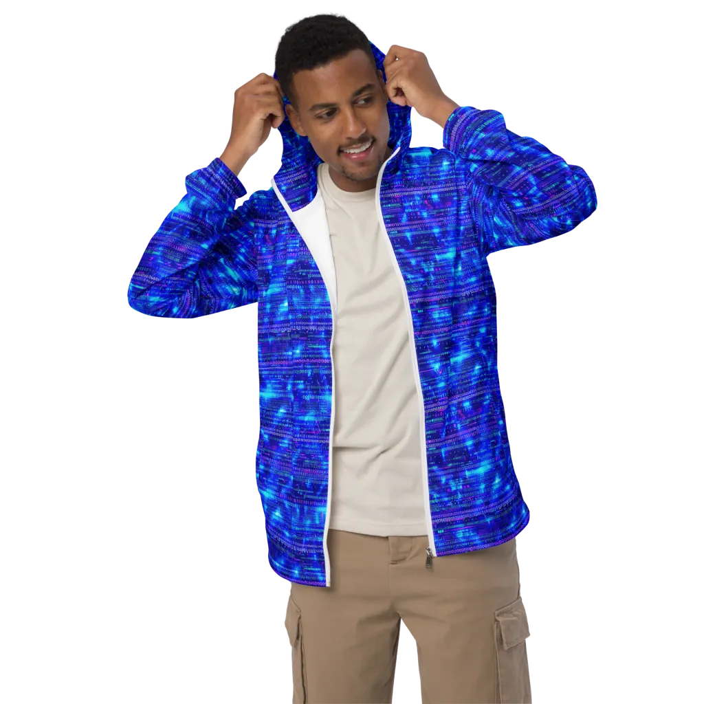 Neon Cipher on Men's Windbreaker — Front