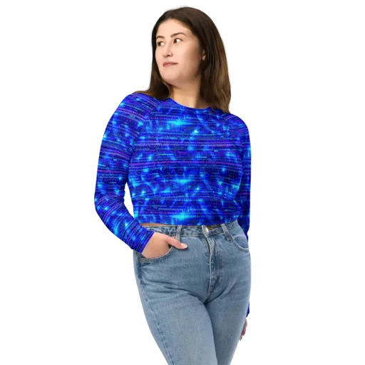 Neon Cipher on a Long Sleeve Crop Top