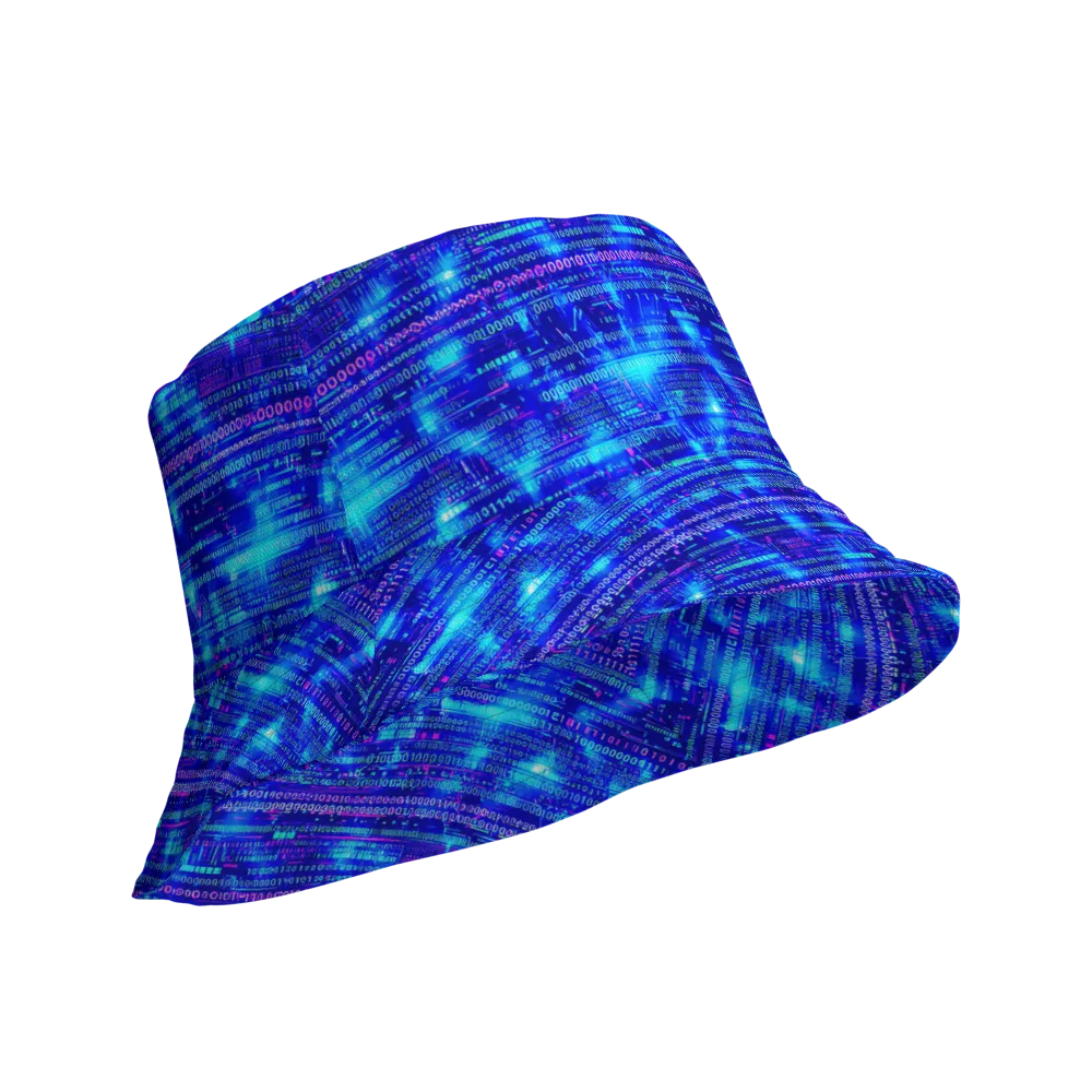 Neon Cipher on Reversible Bucket Hat — Product details Outside