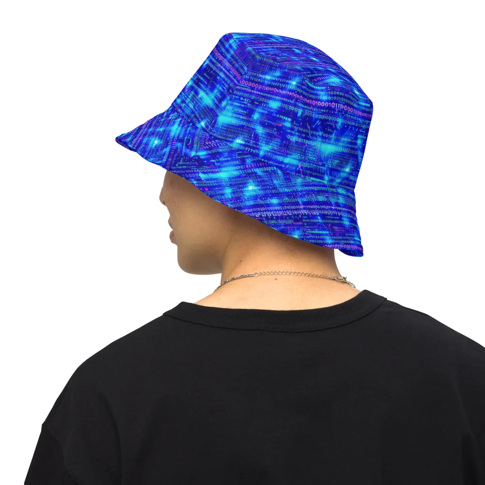 Neon Cipher on Reversible Bucket Hat — Back Inside