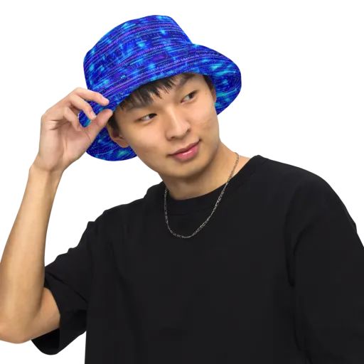 Neon Cipher on a Reversible Bucket Hat